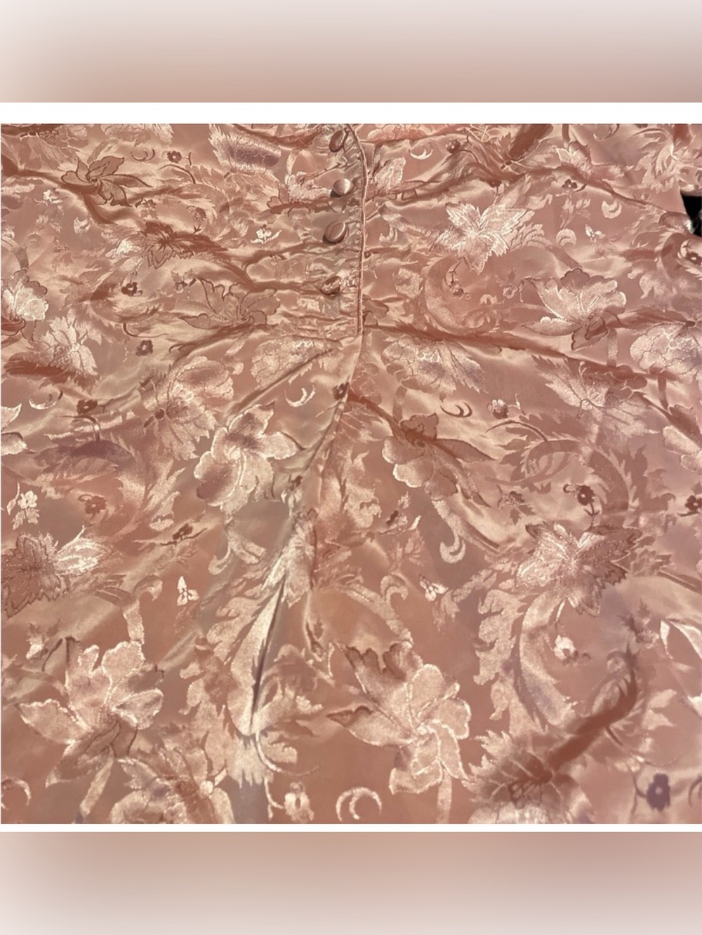 Vintage Victoria's Secret Gold Label Pink Jacquard Satin sleep shirt Gown Small - Picture 5 of 9